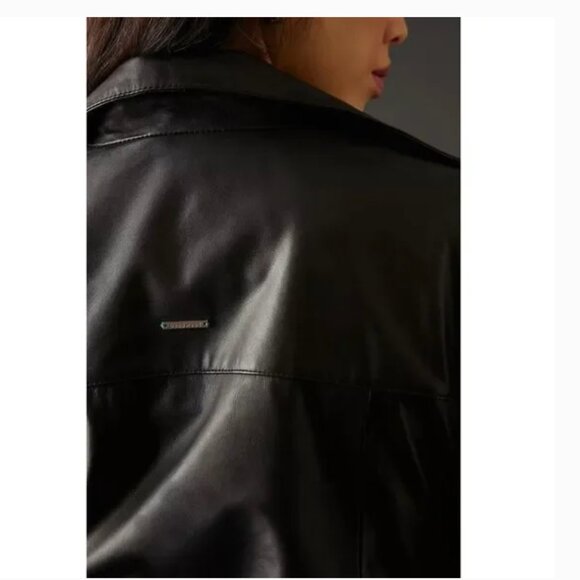 Free People Deadwood Terra Recycled Leather Trench Coat - Large  - NWT - Picture 12 of 16